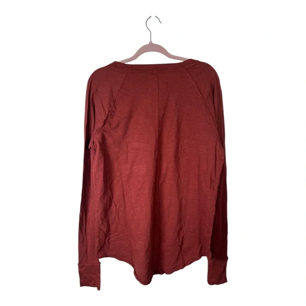 Free People Arden Long Sleeve Crewneck Top Size XS Rust